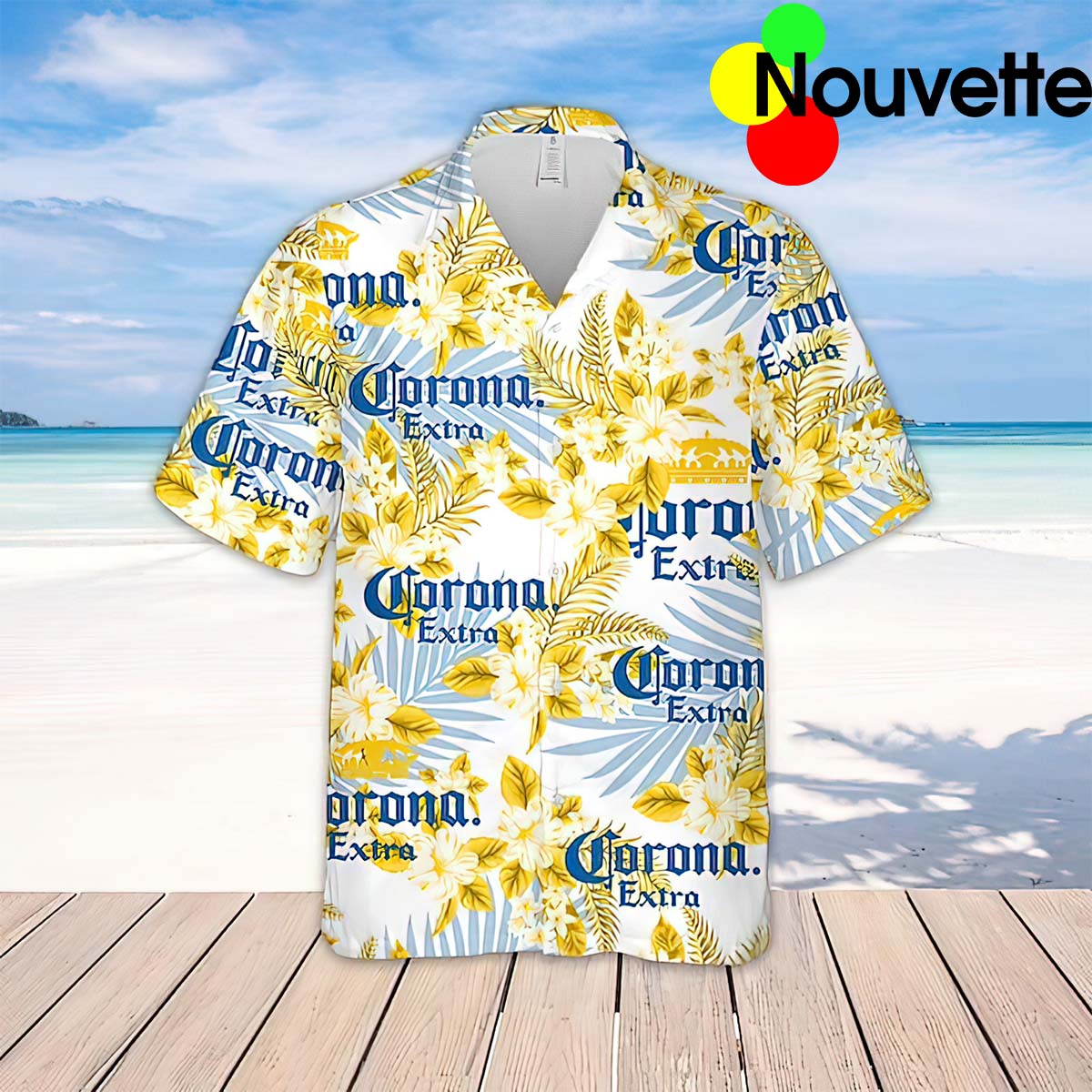 Corona Extra Beer Tropical Flower Hawaiian Shirt