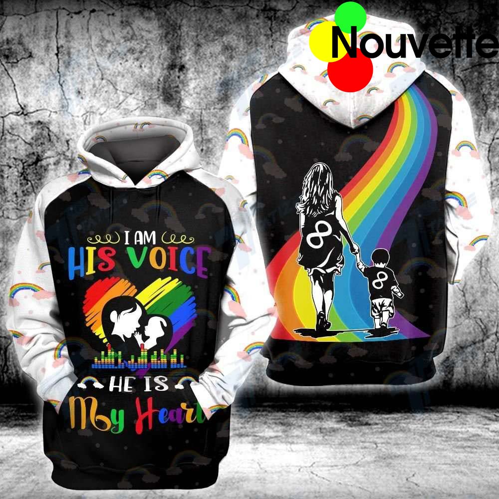 I Am His Voice He Is My Heart 3D Hoodie I Am His Voice He Is My Heart 3D Hoodie