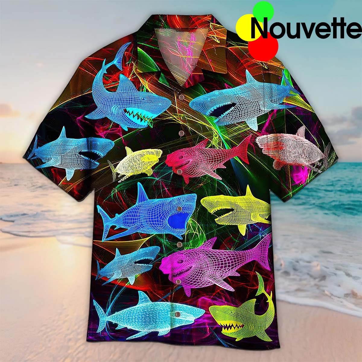 Shark Colorful Hawaiian Shirt Shark Colorful Hawaiian Shirt