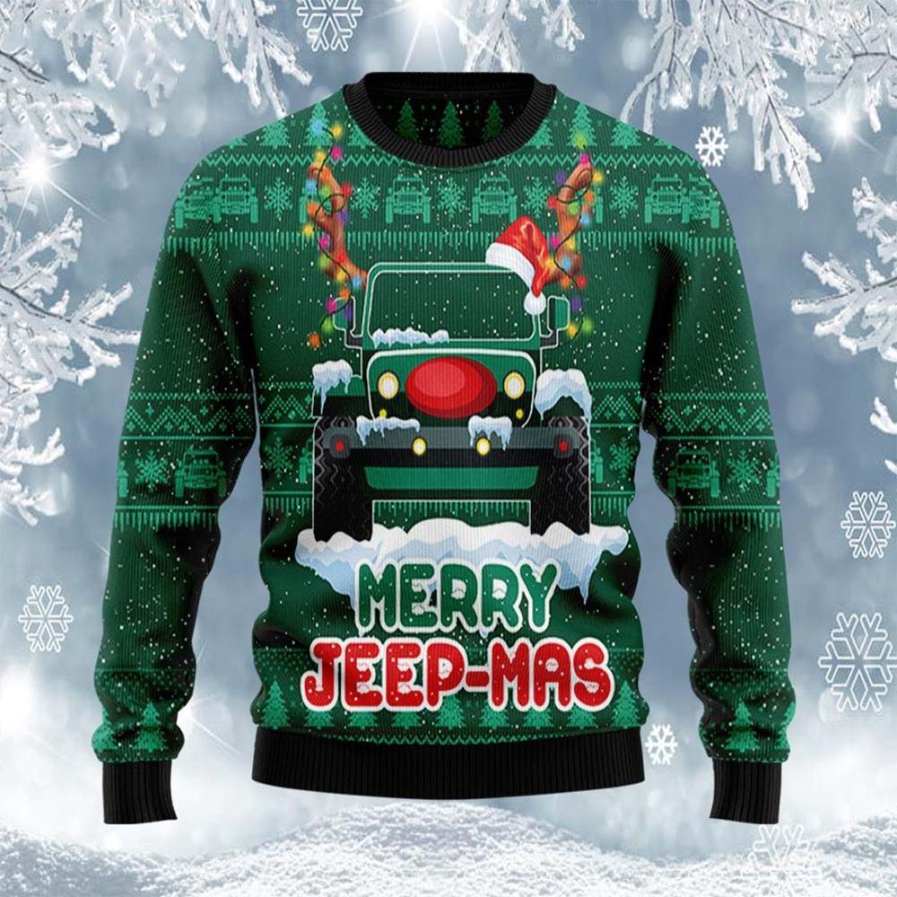 Merry Jeep-Mas Christmas Sweater Merry Jeep-Mas Christmas Sweater
