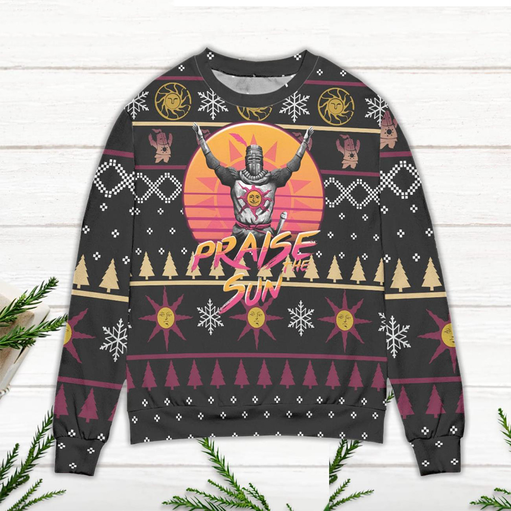 Praise Sun Dark Souls Ugly Christmas Sweater Praise Sun Dark Souls Ugly Christmas Sweater