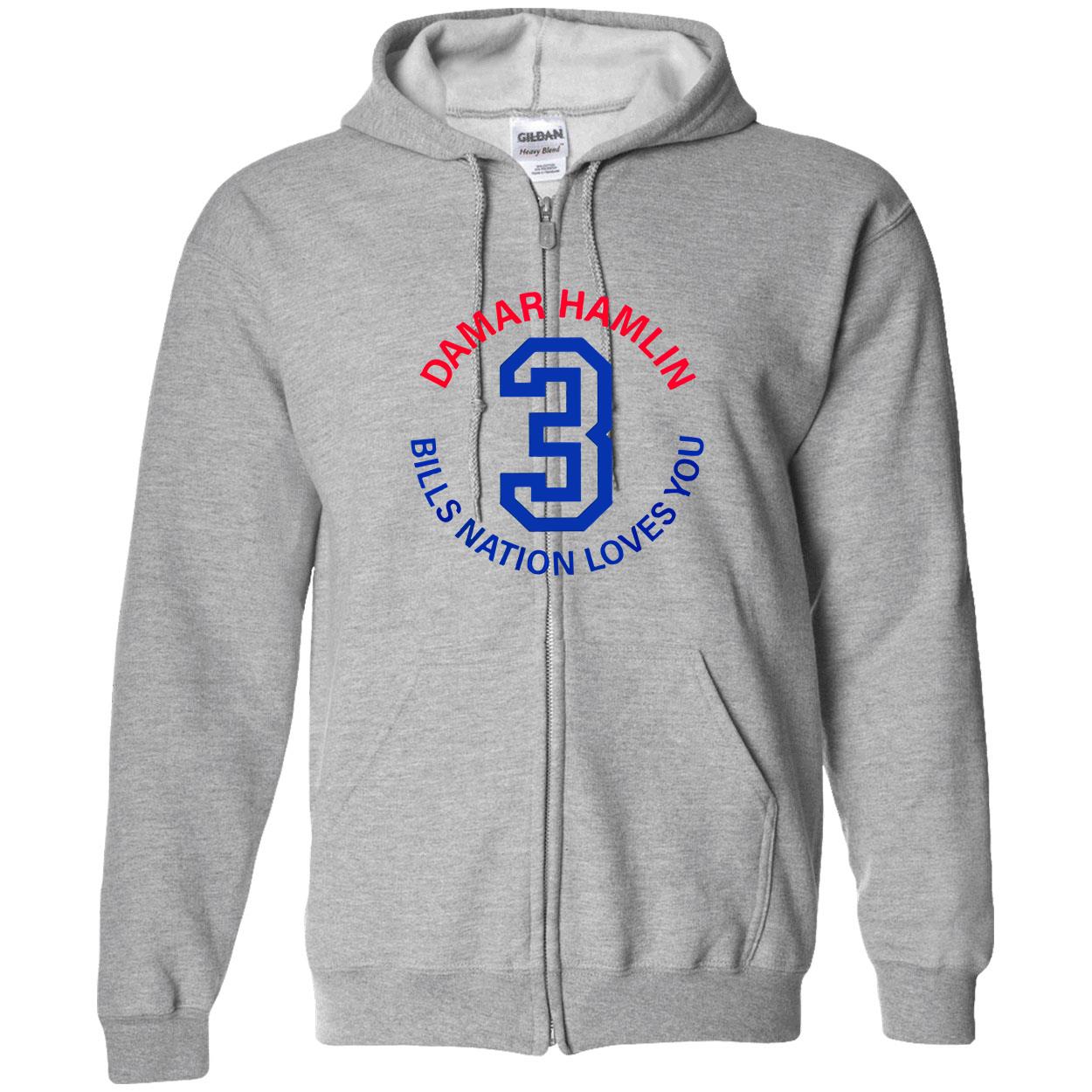 Damar Hamlin 3 Bills Nation Loves You Shirt Damar Hamlin 3 Bills Nation Loves You Shirt