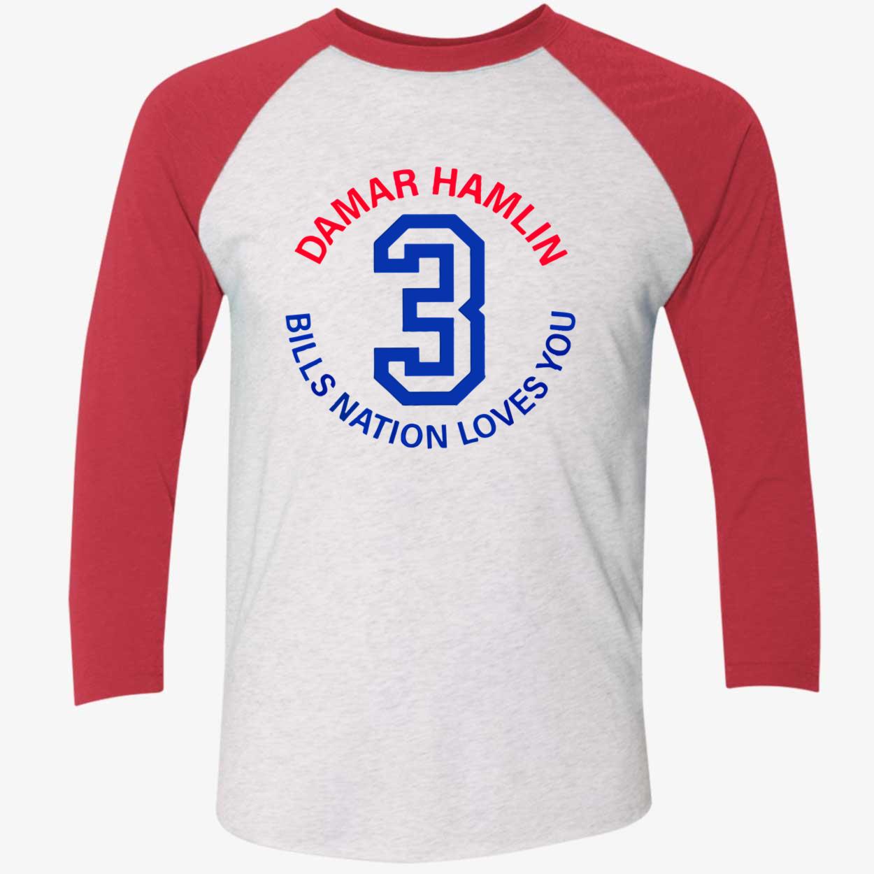 Damar Hamlin 3 Bills Nation Loves You Shirt Damar Hamlin 3 Bills Nation Loves You Shirt