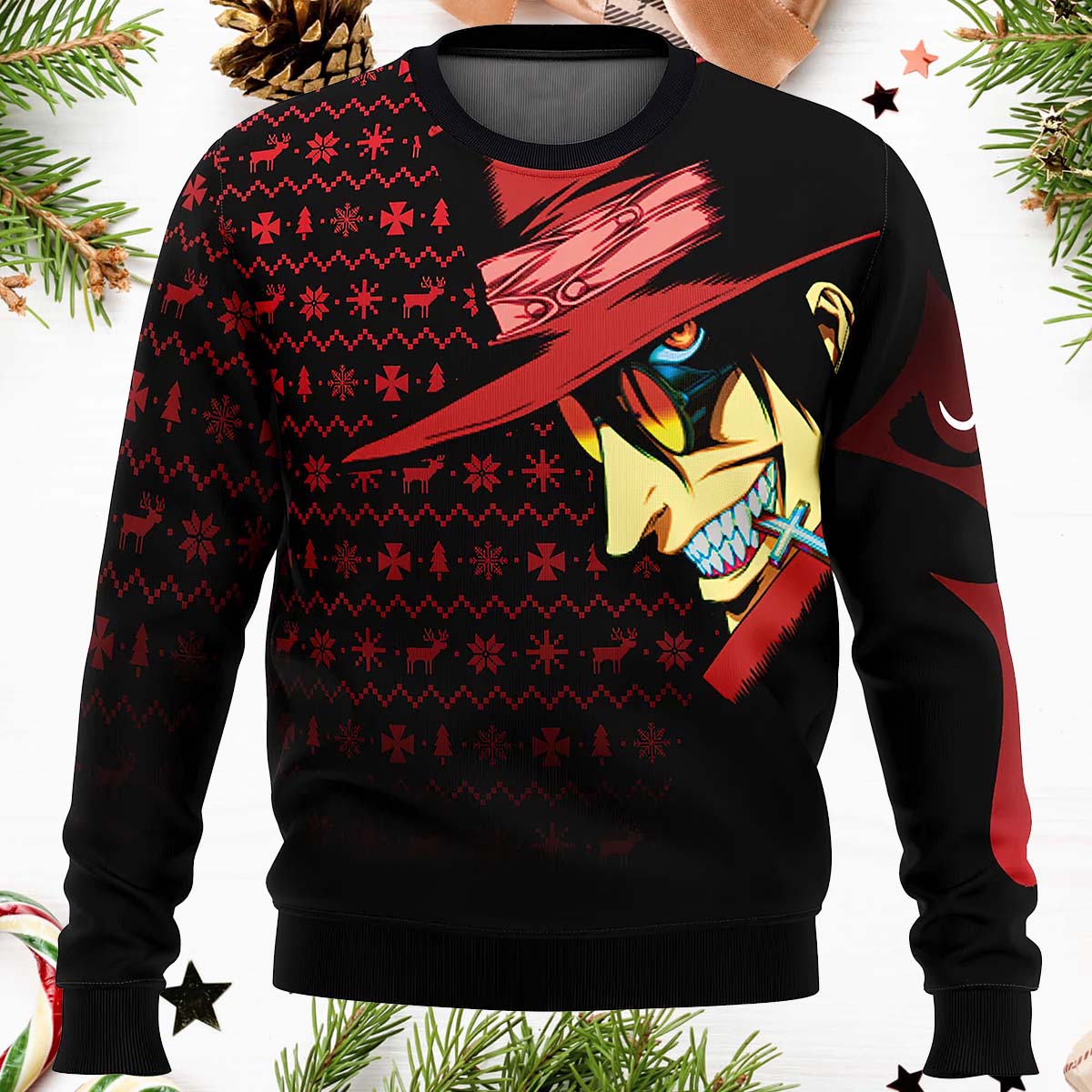 Dark Fantasy Alucard Hellsing Christmas Sweater Dark Fantasy Alucard Hellsing Christmas Sweater