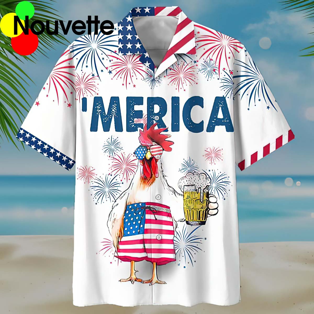 Chicken Merica 4Th Of July Hawaiian Shirt Chicken Merica 4Th Of July Hawaiian Shirt