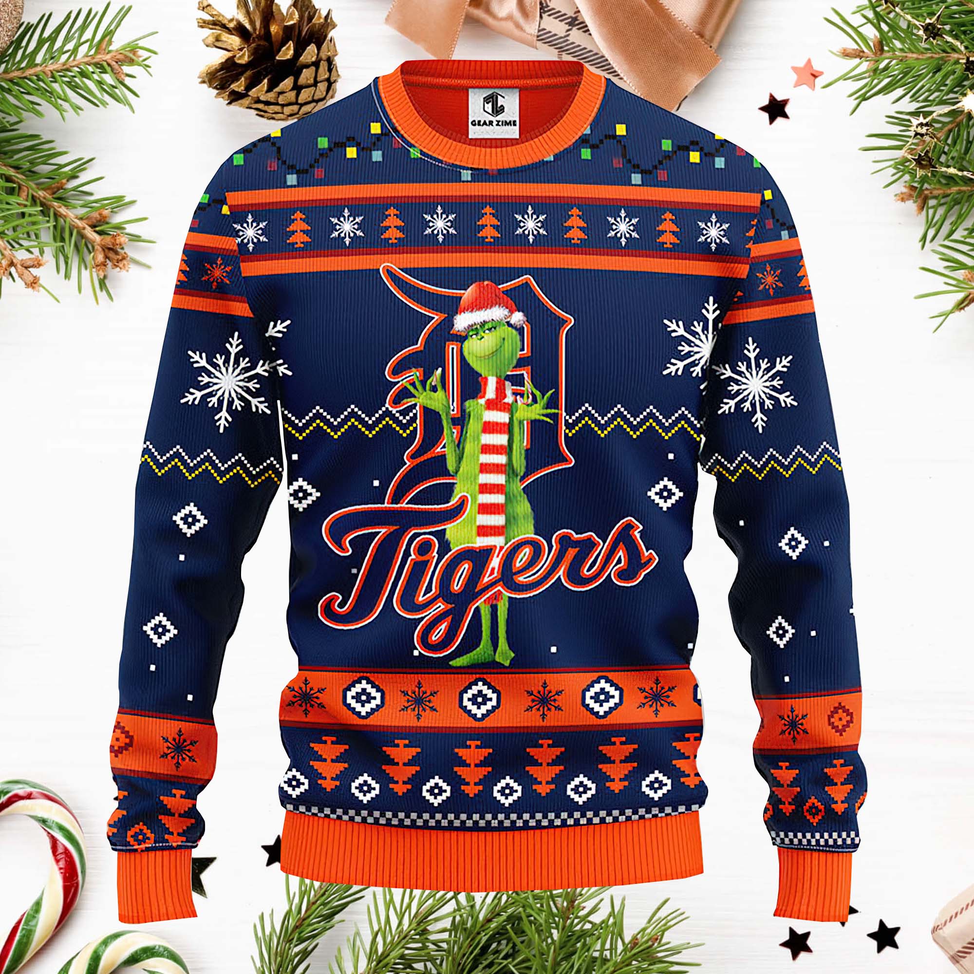 Detroit Tigers Grinch Christmas Ugly Sweater Detroit Tigers Grinch Christmas Ugly Sweater