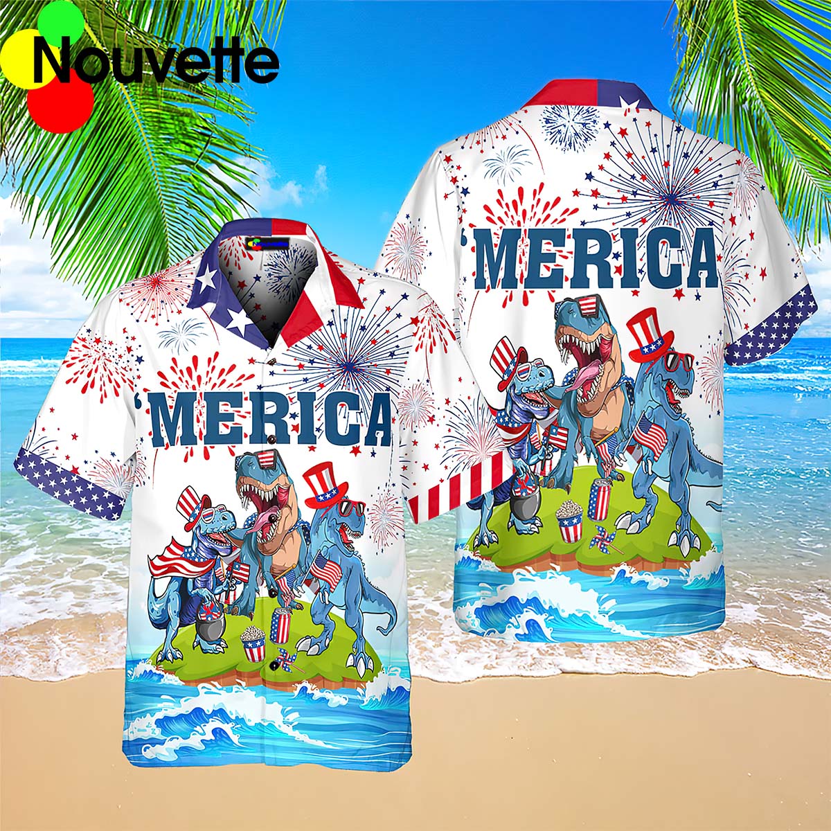 Dinosaur Merica 4Th Of July Independence Day Hawaiian Shirt Dinosaur Merica 4Th Of July Independence Day Hawaiian Shirt
