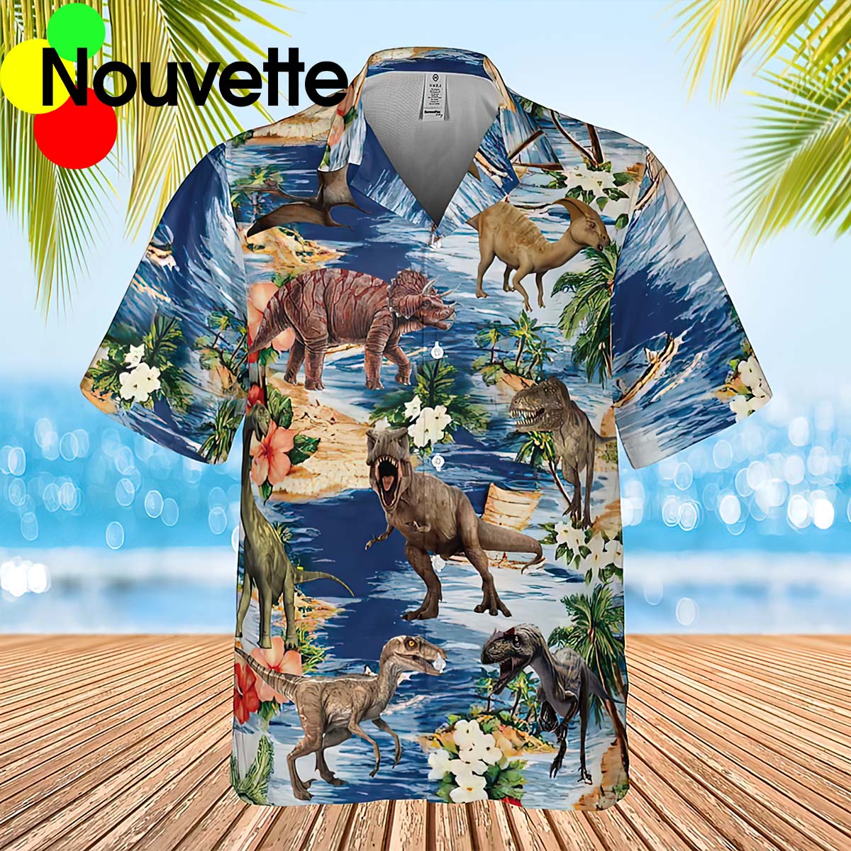 Dinosaur Tropical Hawaiian Shirt