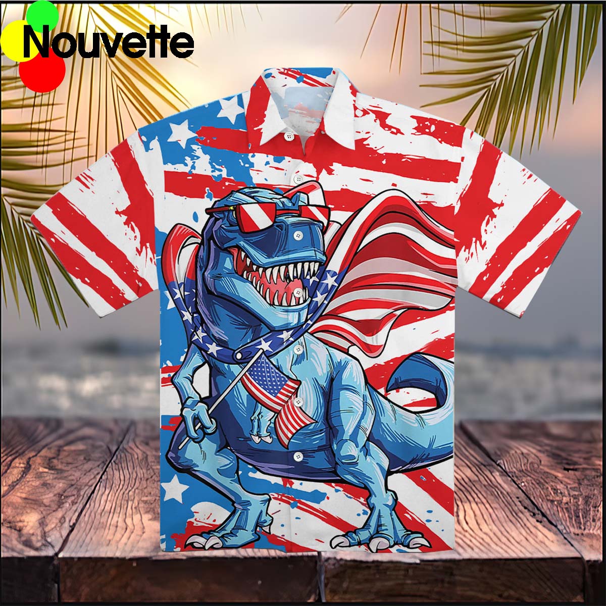 Dinosaur Independence Day Hawaiian Shirt
