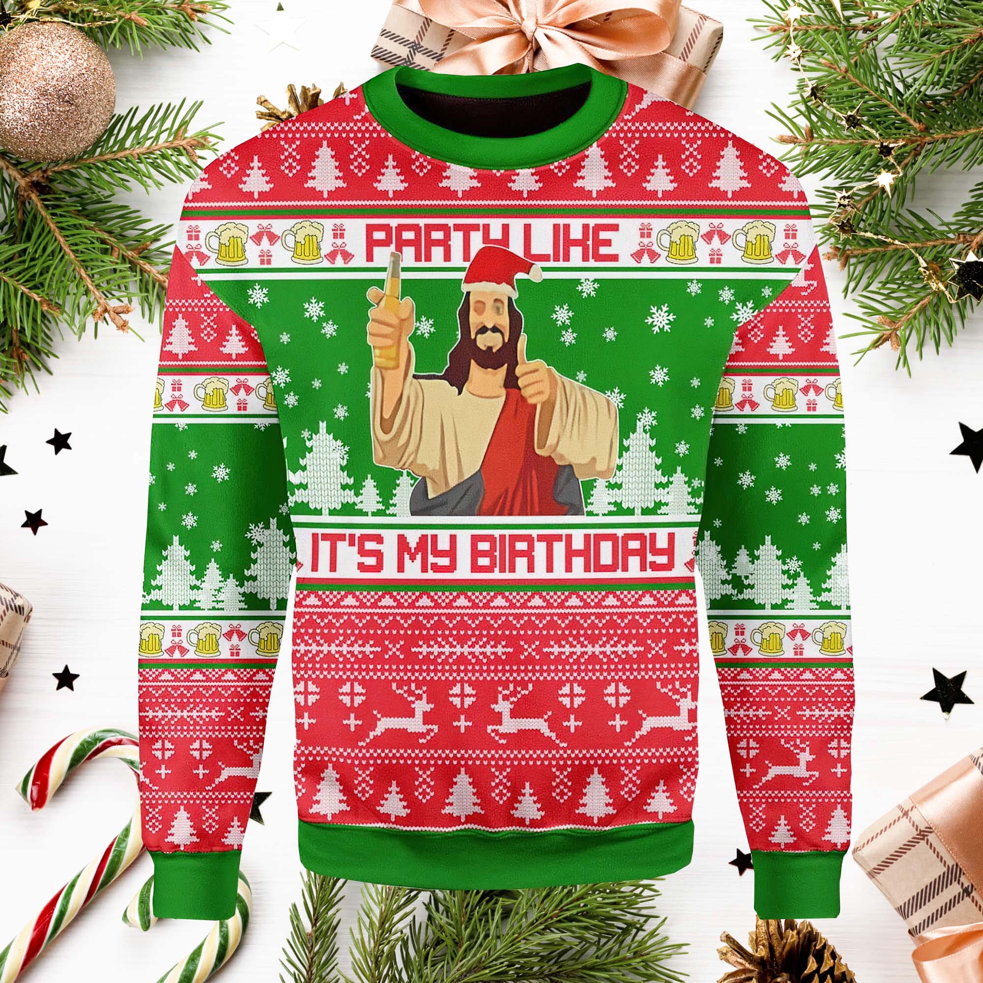 Drink Like It Is My Birthday Jesus Ugly Sweater Drink Like It Is My Birthday Jesus Ugly Sweater