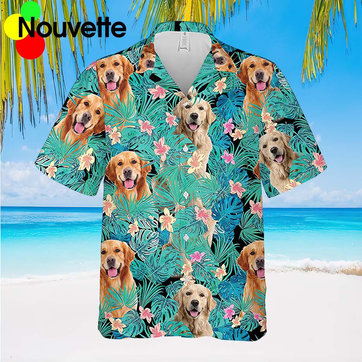 Golden Retriever Tropical Flower Shirt