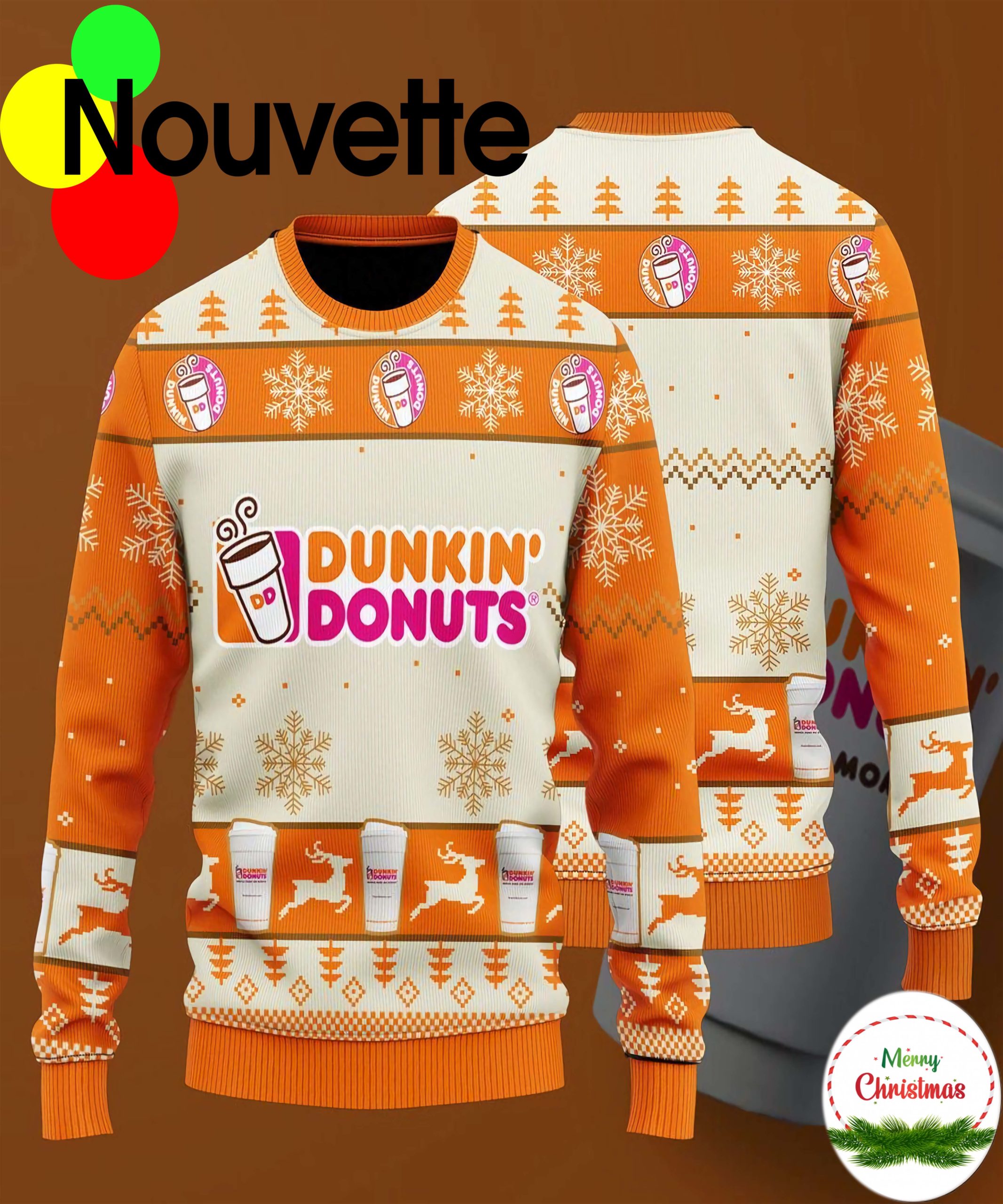 Dunkin Donut Ugly Christmas Sweater Dunkin Donut Ugly Christmas Sweater