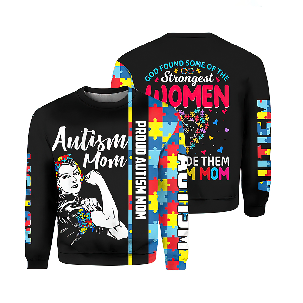 Autism Stronger Mom 3D Sweater Autism Stronger Mom 3D Sweater