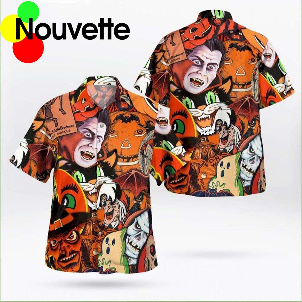Hideous Horror Halloween Hawaiian Shirt