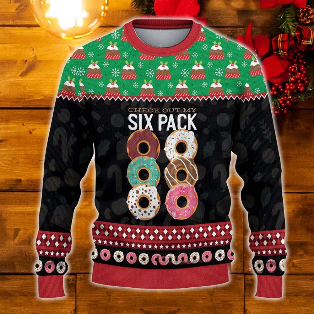 Donut Six Pack Ugly Christmas Sweater Donut Six Pack Ugly Christmas Sweater