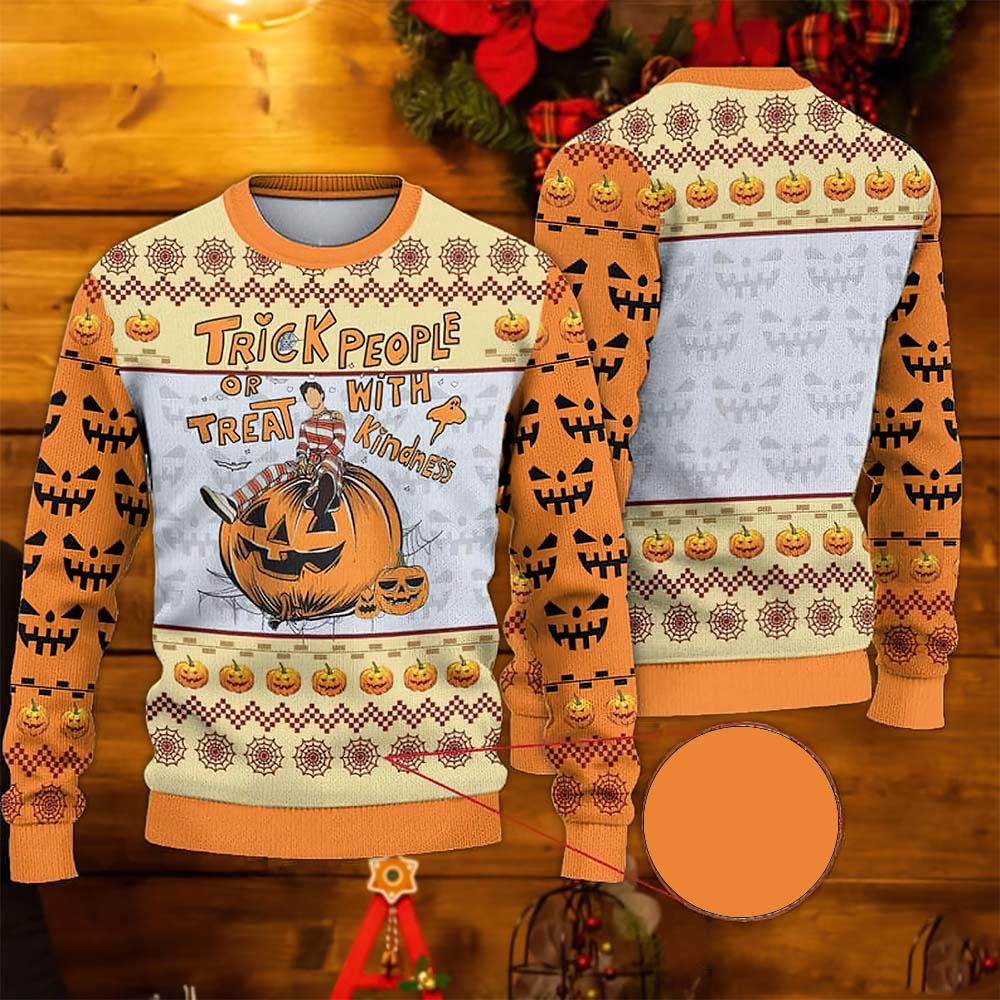 Trick Or Treat People With Kindness Christmas Sweater Trick Or Treat People With Kindness Christmas Sweater