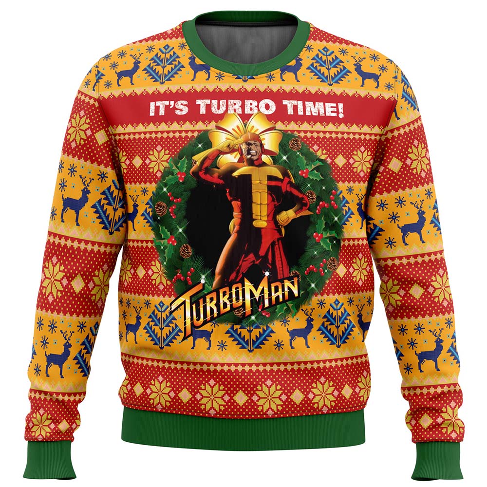 It’S Turbo Man Time Ugly Christmas Sweater It’S Turbo Man Time Ugly Christmas Sweater