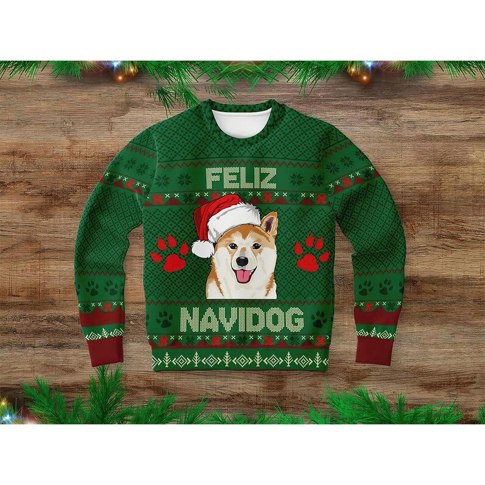 Shiba Inu Feliz Navidog Christmas Sweater