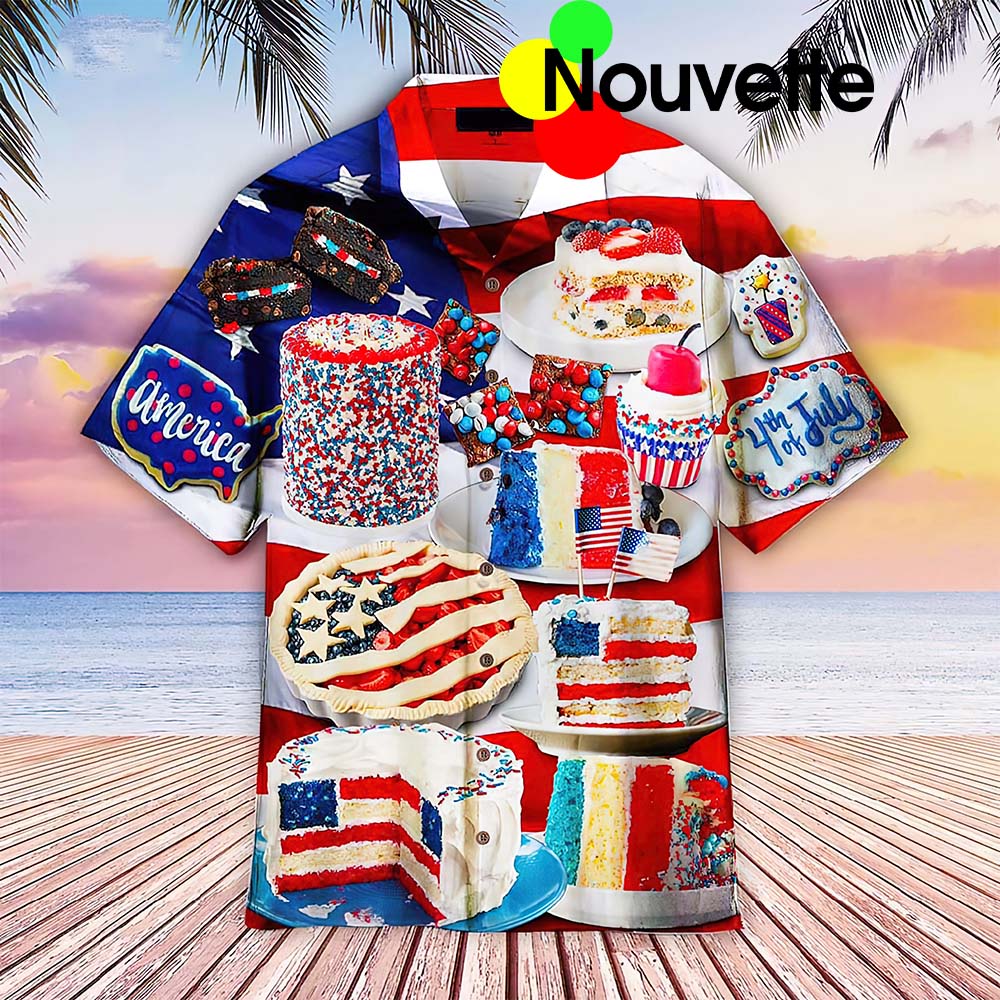 4Th Of July Patriotic Cake Hawaiian Shirt 4Th Of July Patriotic Cake Hawaiian Shirt