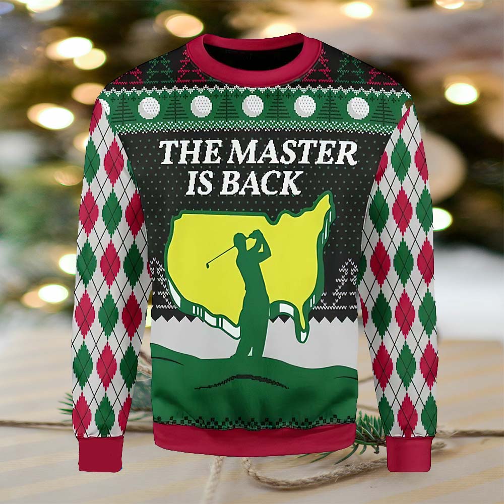 Golf The Master Is Back Christmas Sweater Golf The Master Is Back Christmas Sweater