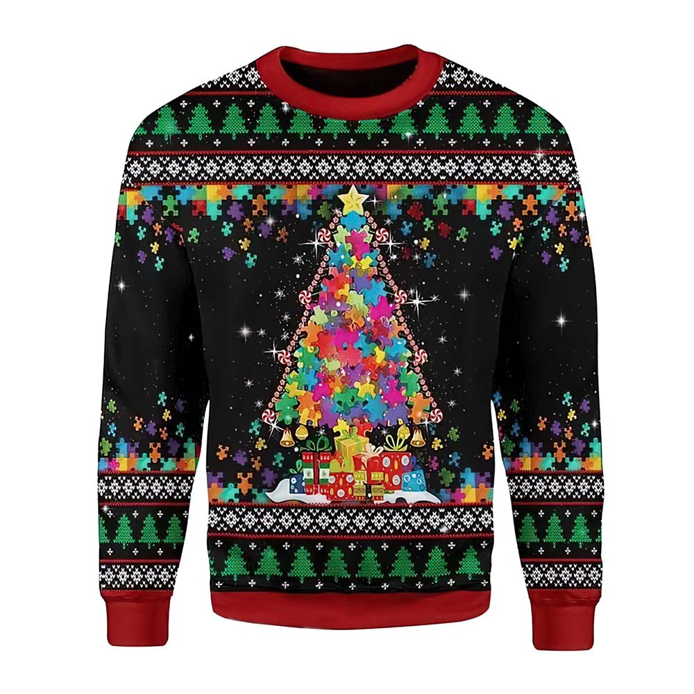 Colorful Autism Christmas Tree Sweater Colorful Autism Christmas Tree Sweater