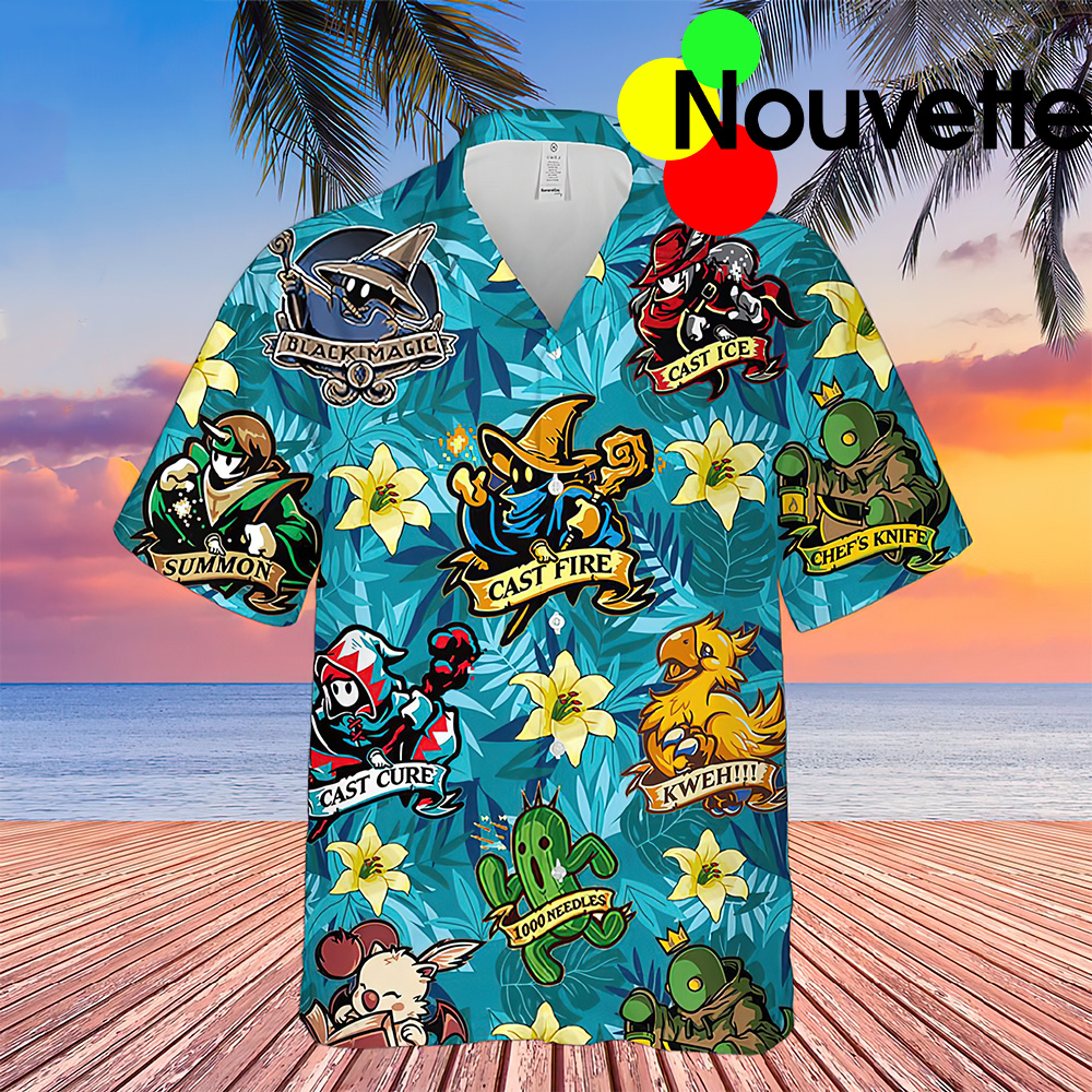 Final Fantasy Anime Hawaiian Shirt Final Fantasy Anime Hawaiian Shirt
