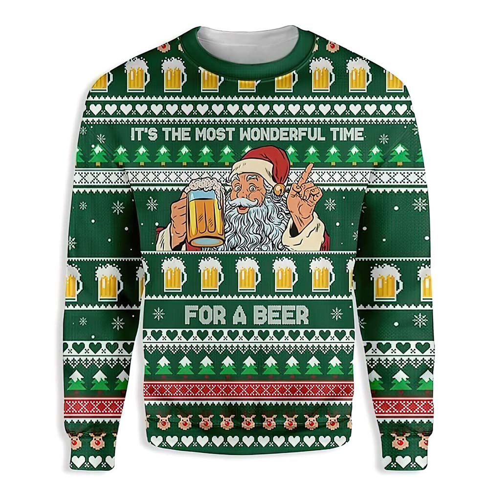 Santa It’S The Most Wonderful Time For A Beer Christmas Sweater Santa It’S The Most Wonderful Time For A Beer Christmas Sweater