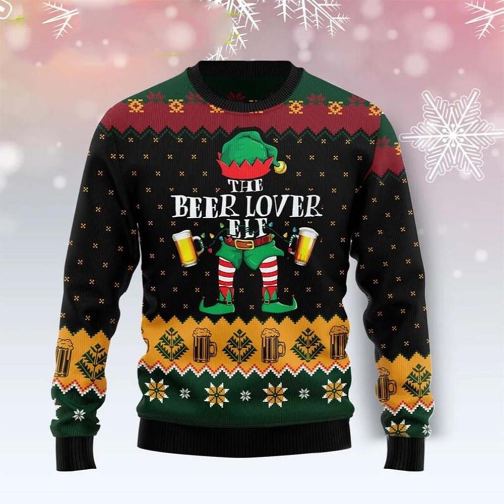 The Beer Lover Elf Christmas Sweater The Beer Lover Elf Christmas Sweater