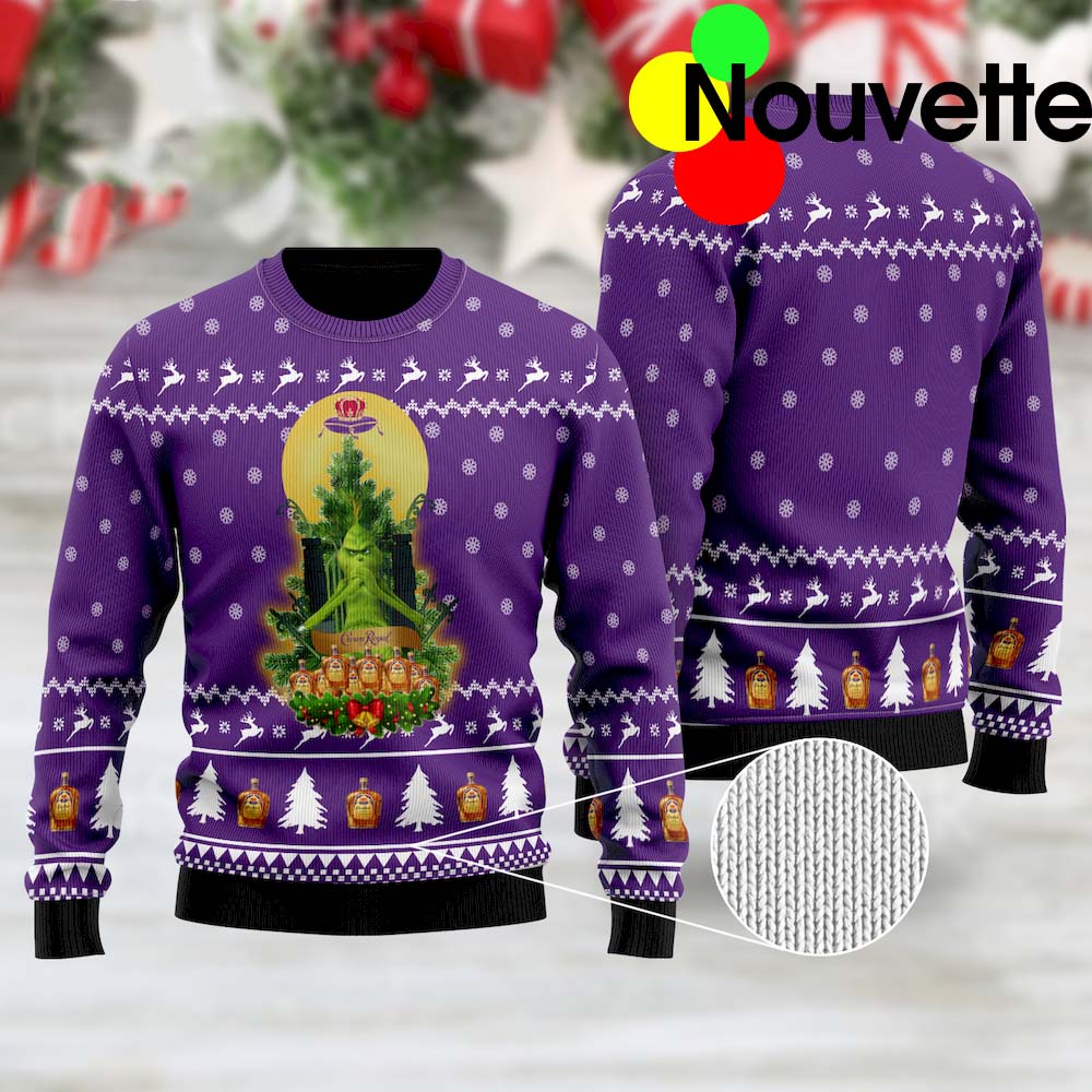 Crown Royal Grinch Snow Ugly Christmas Sweater Crown Royal Grinch Snow Ugly Christmas Sweater