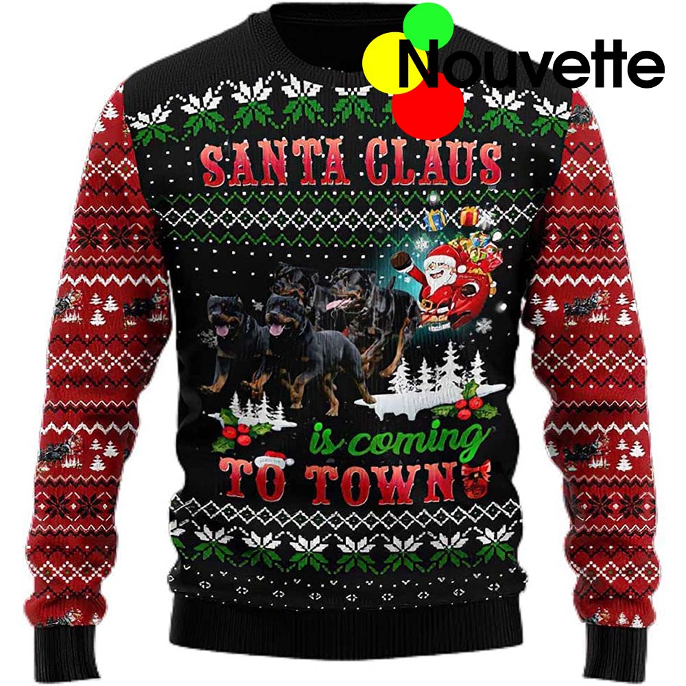 Rottweiler Town Christmas Ugly Sweater Rottweiler Town Christmas Ugly Sweater