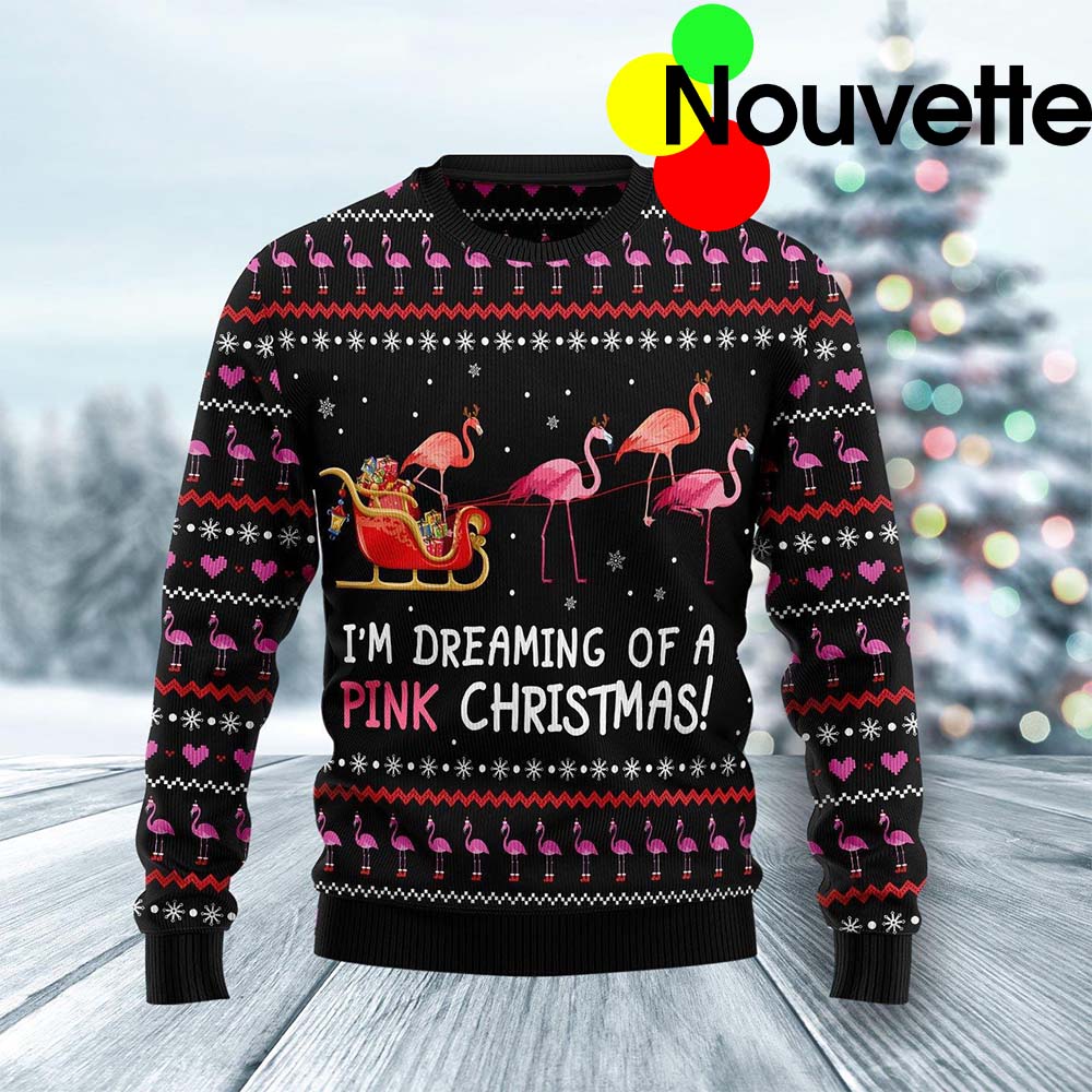Flamingo I’M Dreaming Of A Pink Christmas Sweater Flamingo I’M Dreaming Of A Pink Christmas Sweater