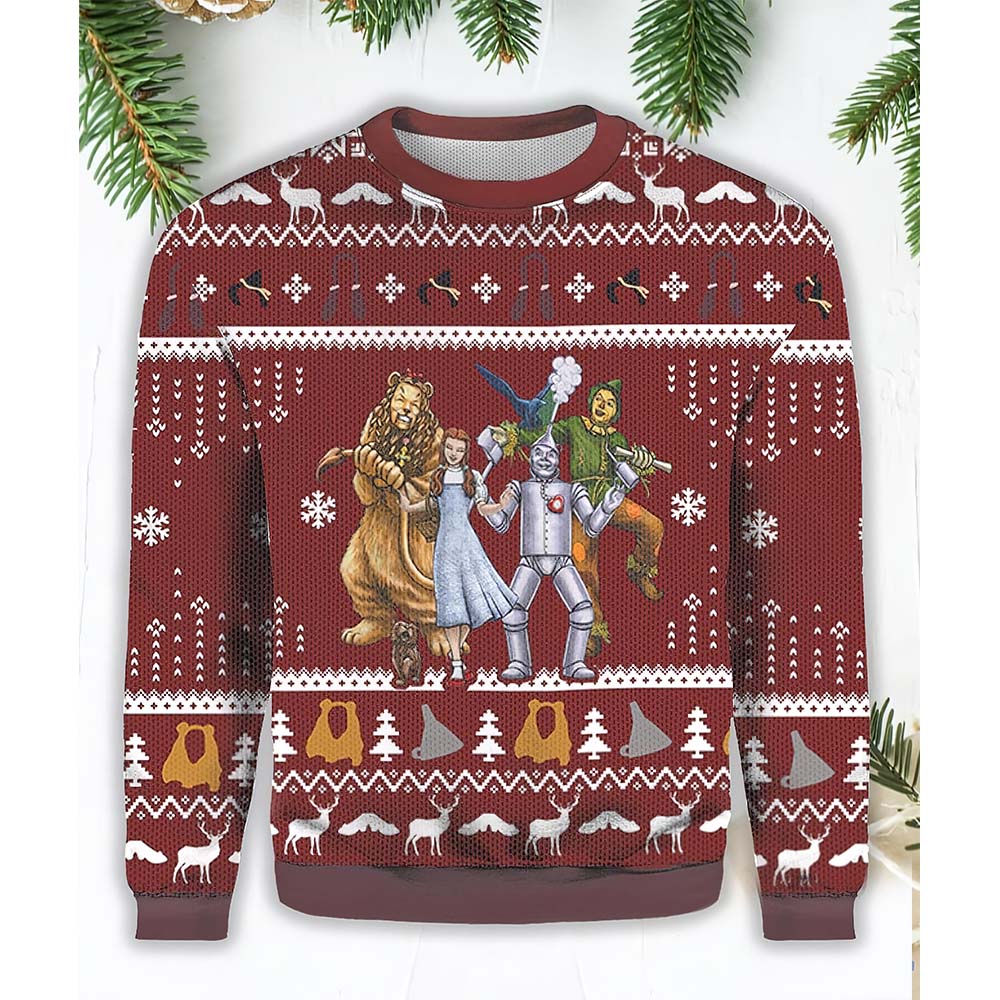 The Wizard Of Oz Character Christmas Sweater The Wizard Of Oz Character Christmas Sweater