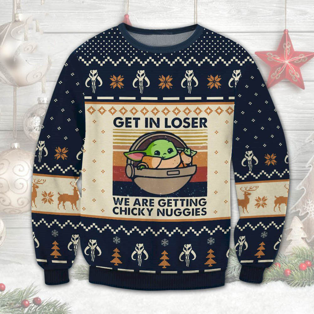 Baby Yoda Get In Loser Christmas Sweater