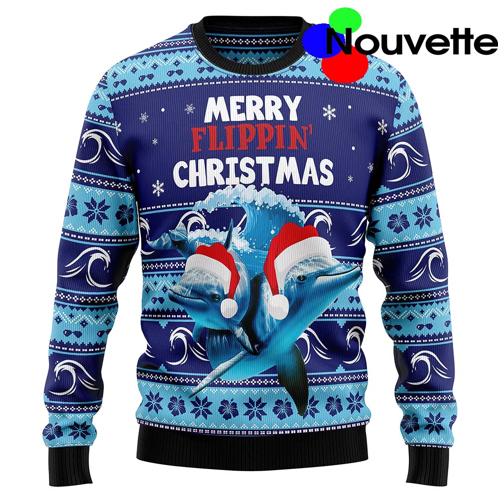Dolphin Merry Flippin Christmas Sweater Dolphin Merry Flippin Christmas Sweater