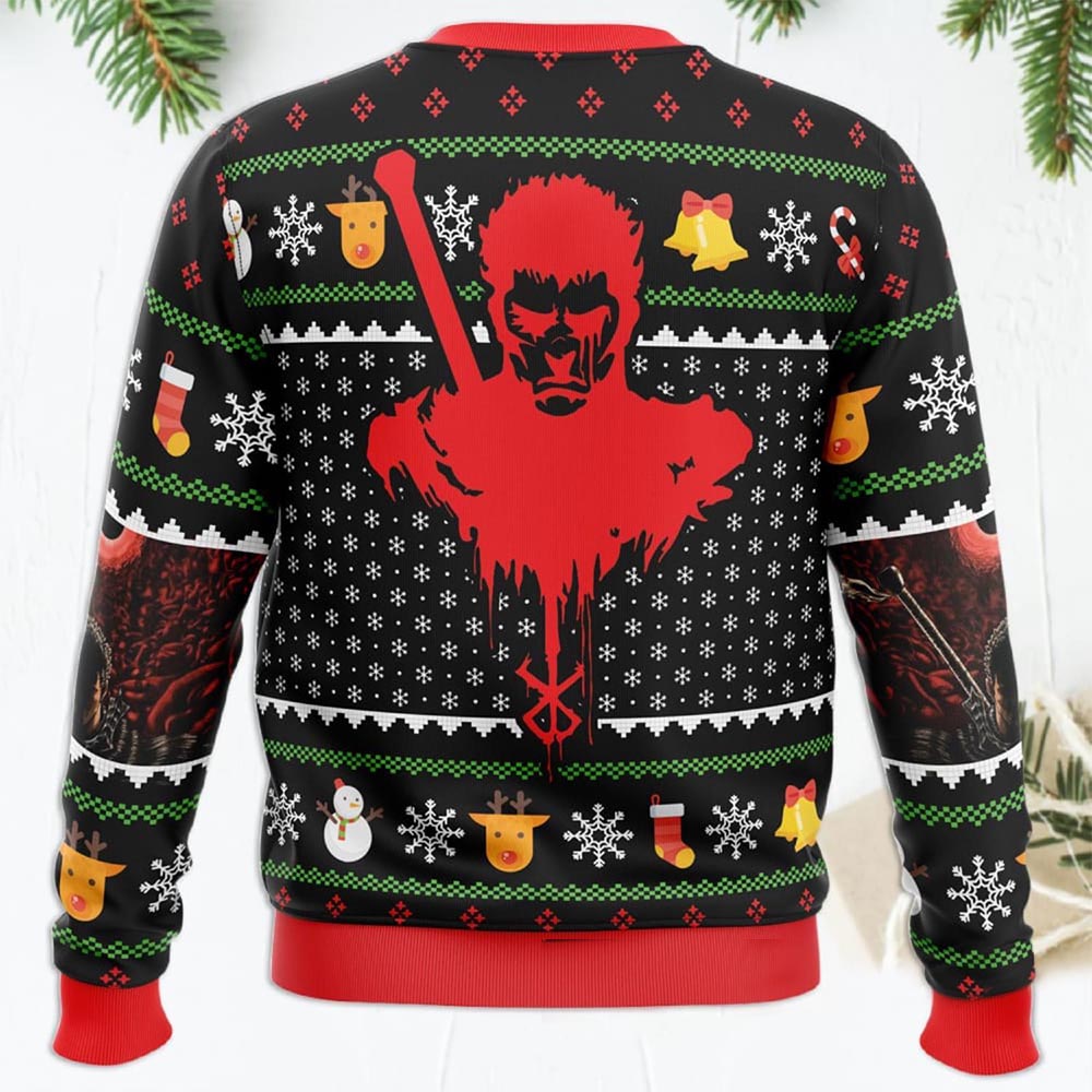 Guts Santa Claus Berzerk Ugly Christmas Sweater Guts Santa Claus Berzerk Ugly Christmas Sweater