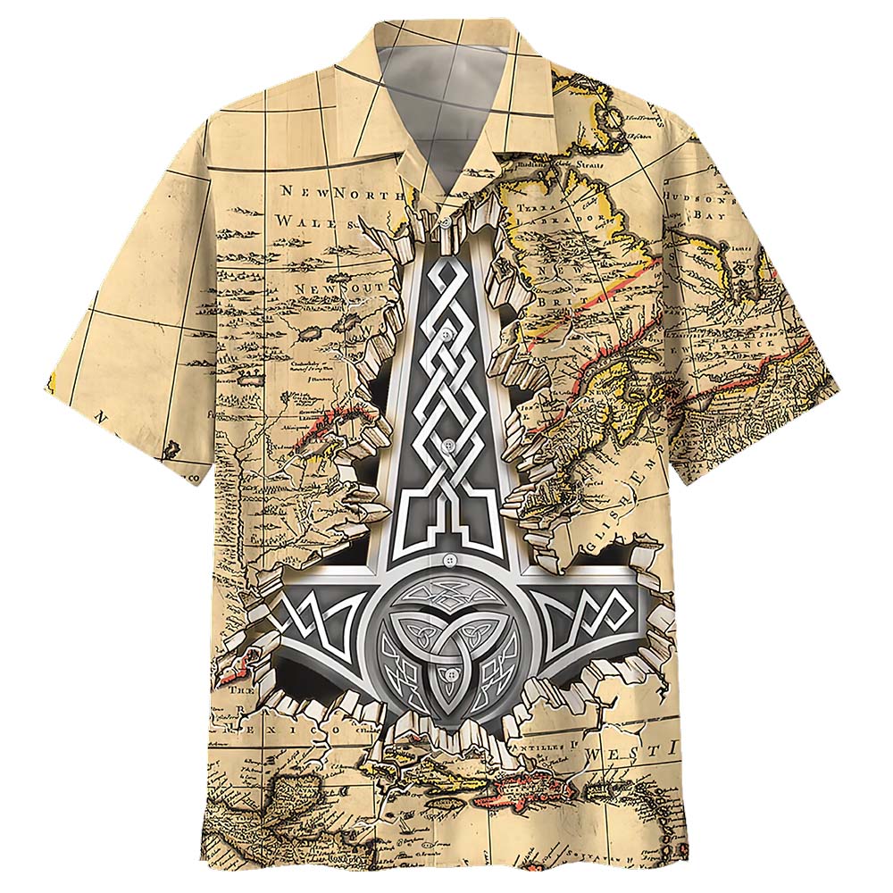 Viking Word Map Hawaiian Shirt Viking Word Map Hawaiian Shirt