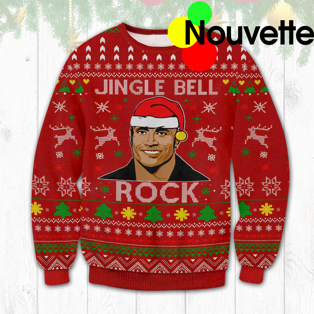 The Rock Jingle Bell Rock Ugly Sweater The Rock Jingle Bell Rock Ugly Sweater