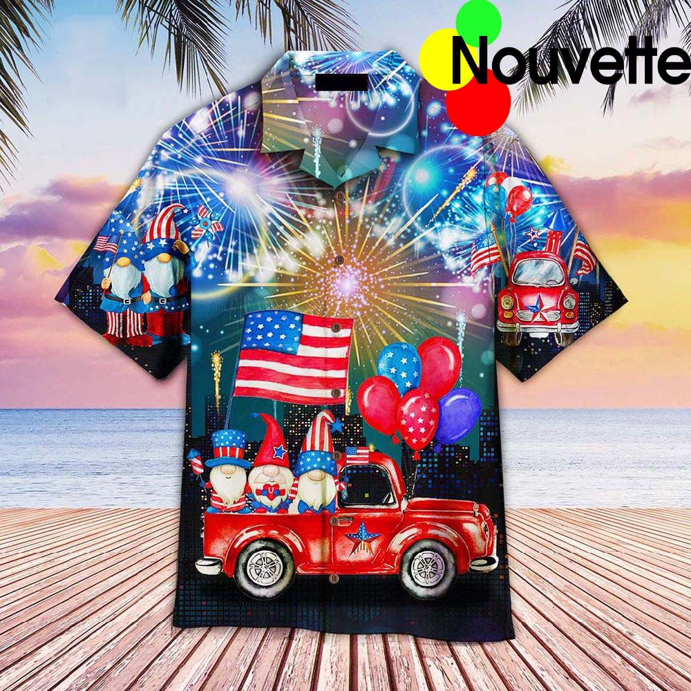 4Th Of July Cheerful Gnomes Hawaiian Shirt
