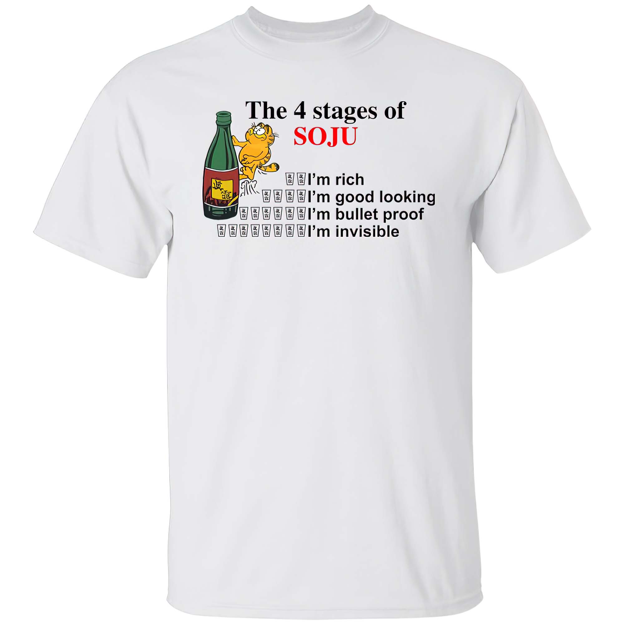 Garfield The 4 Stages Of Soju Shirt