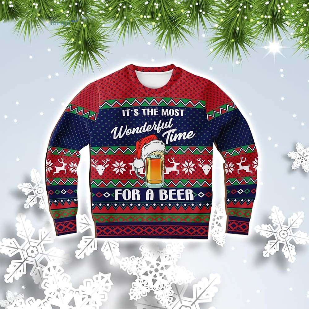 It Wonderful Time For A Beer Christmas Sweater It Wonderful Time For A Beer Christmas Sweater