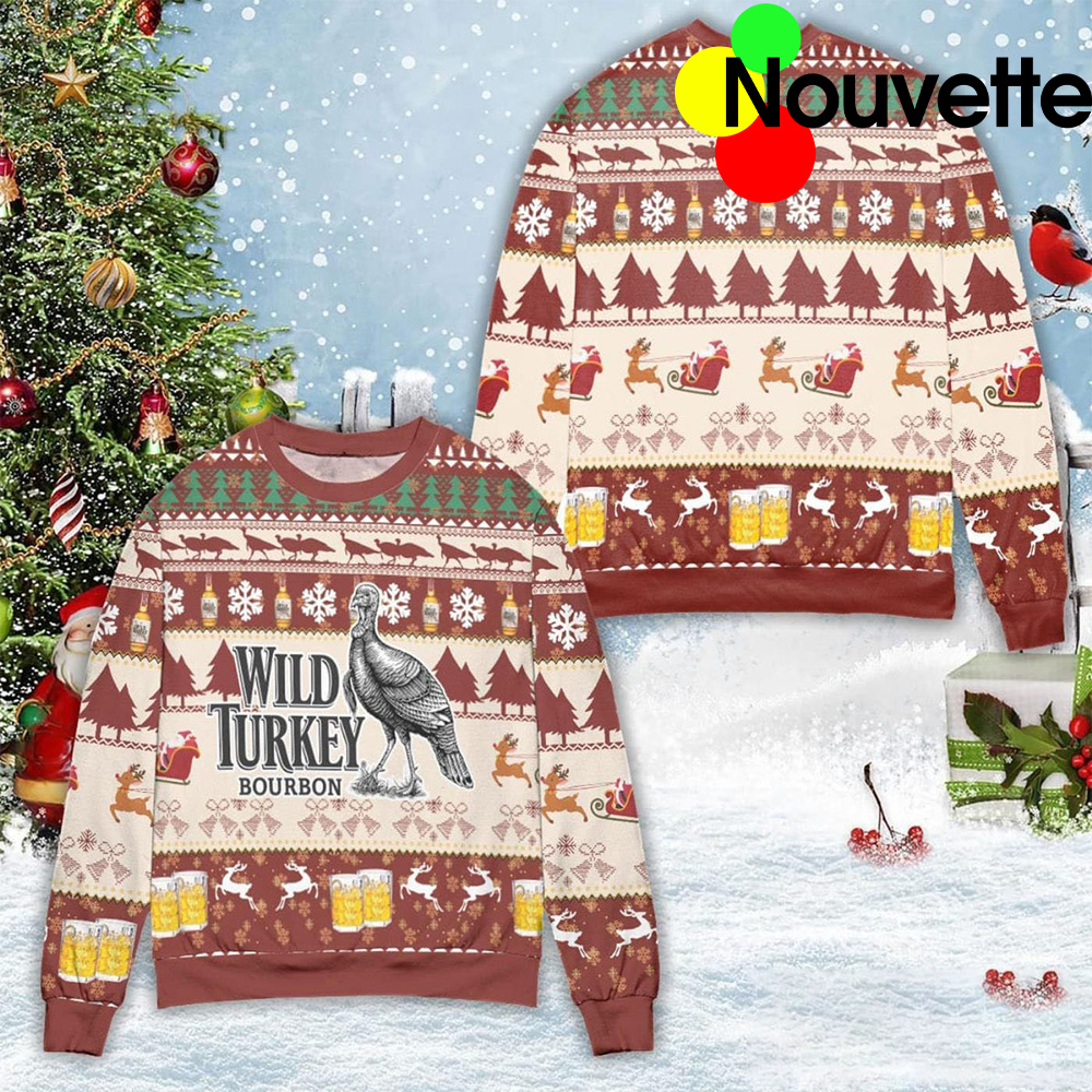 Wild Turkey Bourbon Whiskey Ugly Christmas Sweater Wild Turkey Bourbon Whiskey Ugly Christmas Sweater
