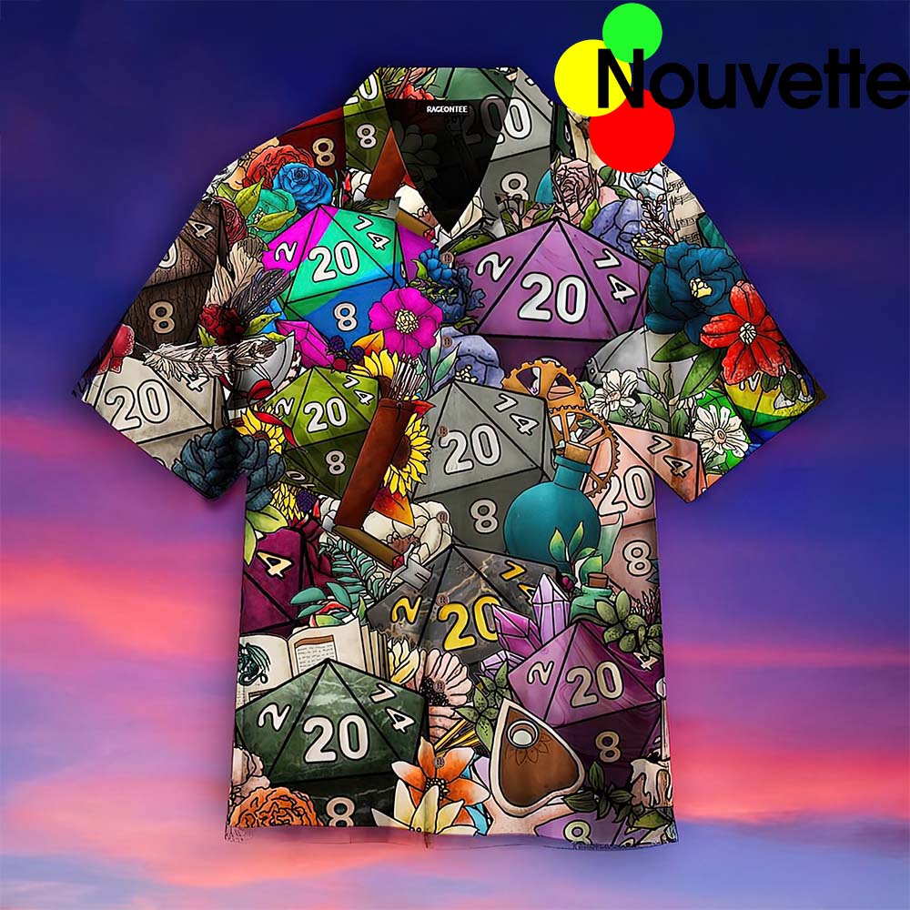 Magic Polyhedral Dice D20 Hawaiian Shirt Magic Polyhedral Dice D20 Hawaiian Shirt