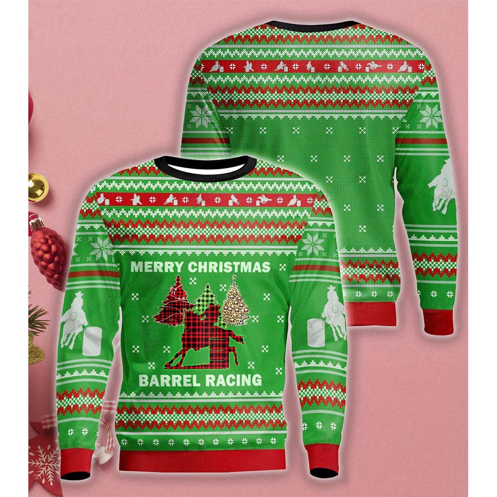 Merry Christmas Barrel Racing Christmas Sweater Merry Christmas Barrel Racing Christmas Sweater