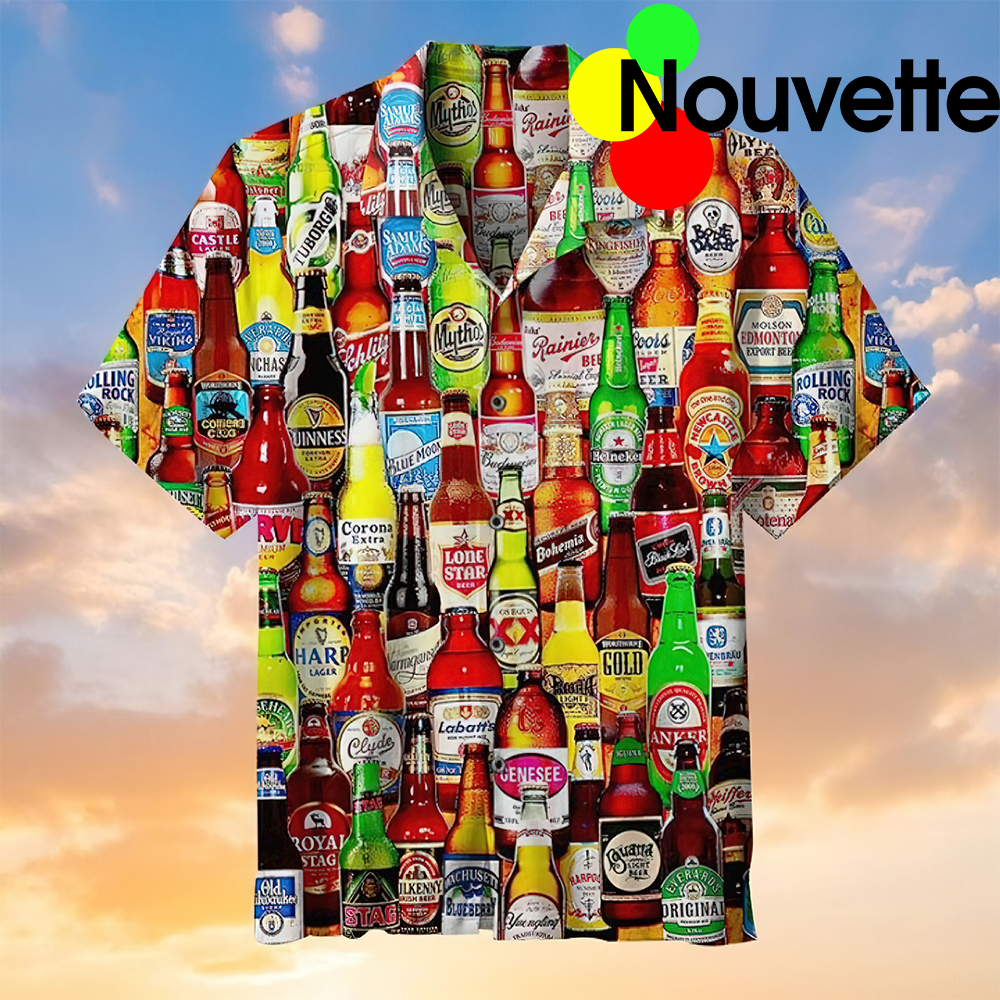 Beer Bottle Major League Puzzle Hawaiian Shirt