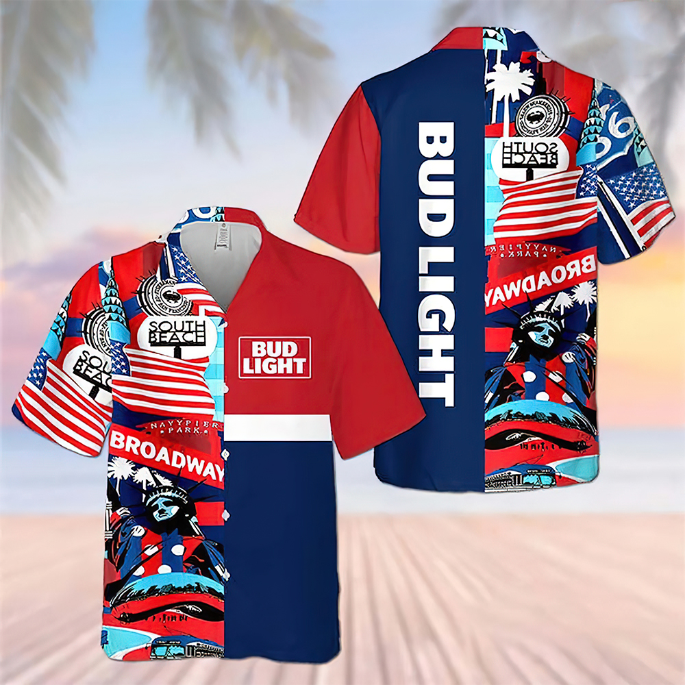 Bud Light 4Th Of July Hawaiian Shirt Bud Light 4Th Of July Hawaiian Shirt