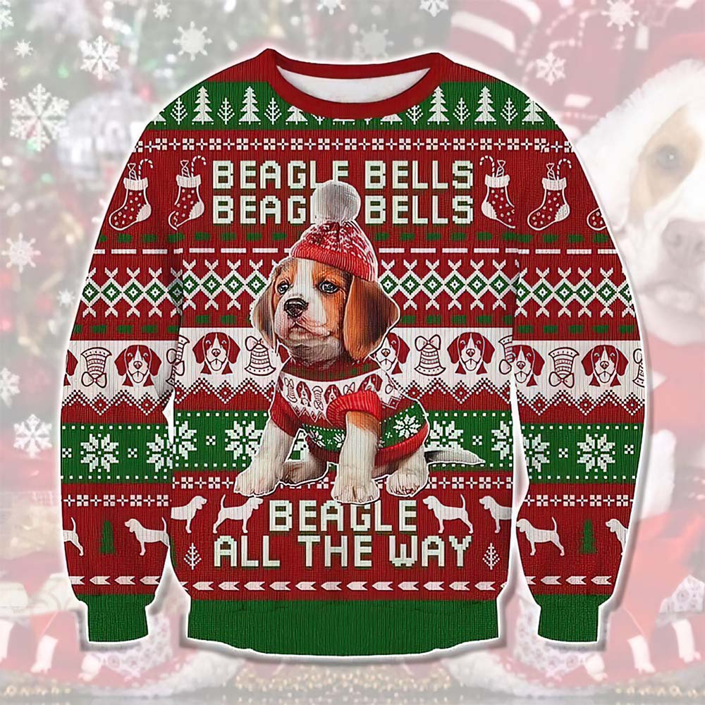 Beagle Bells Beagle All The Way Christmas Sweater Beagle Bells Beagle All The Way Christmas Sweater