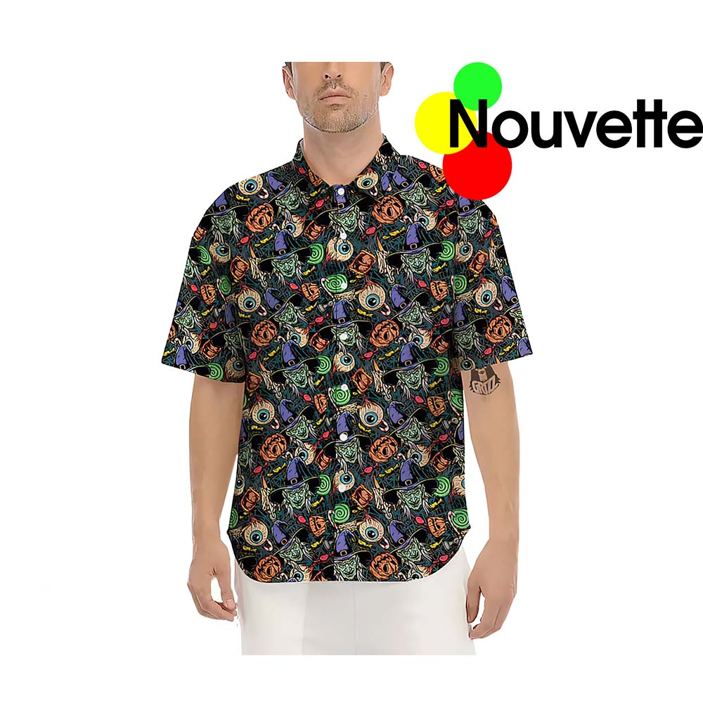 Witch Pumpkin With Candlestick Halloween Hawaiian Shirt