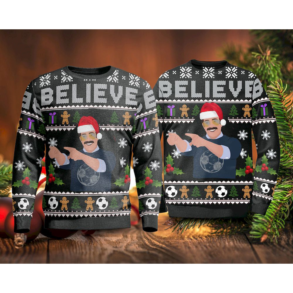 Ted Lasso Believe Ugly Christmas Sweater Ted Lasso Believe Ugly Christmas Sweater