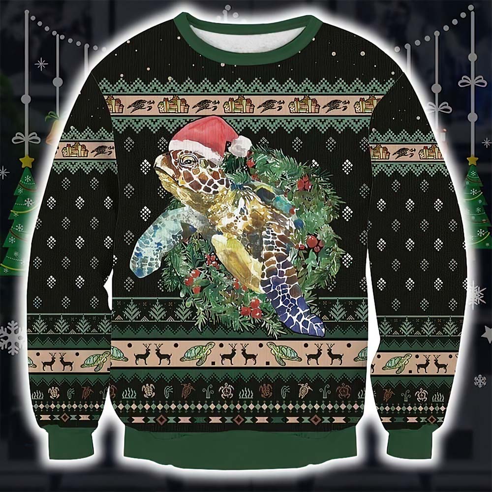 Turtle Santa Christmas Sweater Turtle Santa Christmas Sweater