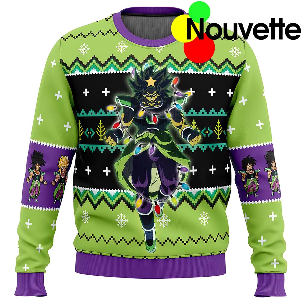 Broly Dragon Ball Z Ugly Christmas Sweater Broly Dragon Ball Z Ugly Christmas Sweater